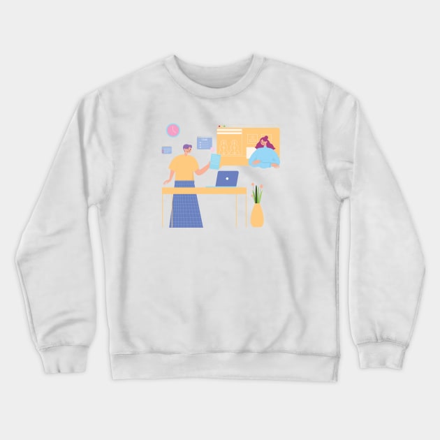 Work From Home Crewneck Sweatshirt by Dheamufni